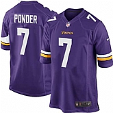 Nike Men & Women & Youth Vikings #7 Ponder Purple Team Color Game Jersey,baseball caps,new era cap wholesale,wholesale hats